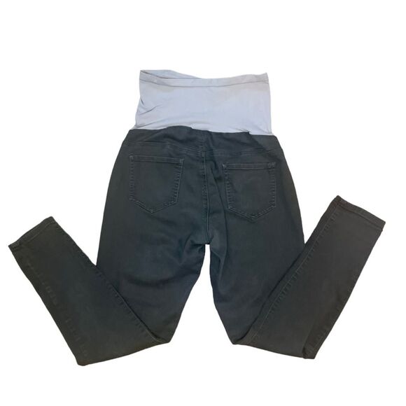 Indigo Blue Over the Belly Skinny Maternity Jeans Size Large in Olive Green - Picture 3 of 5